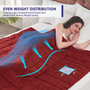 queen size weighted blanket for adults 60x80 inches, machine washable, 7 10% body weight guidance