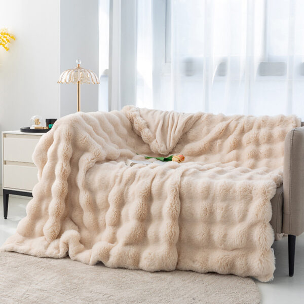 premium shaggy faux fur weighted blanket with ceramic beads 15 lbs ultra soft heavy throw for adults, twin/full size (48"x72")