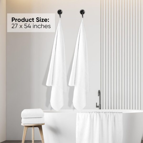 towels 6 pack, medium bath towels 24x48 inches, 500 gsm ring spun cotton, lightweight & quick dry, highly absorbent towels for bathroom, spa, gym, hotel – white