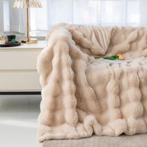 premium shaggy faux fur weighted blanket with ceramic beads 15 lbs ultra soft heavy throw for adults, twin/full size (48"x72")