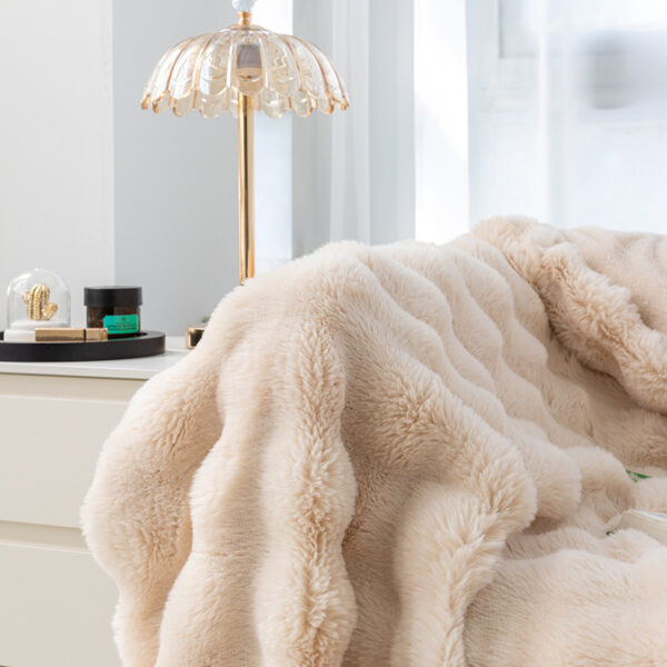 premium shaggy faux fur weighted blanket with ceramic beads 15 lbs ultra soft heavy throw for adults, twin/full size (48"x72")