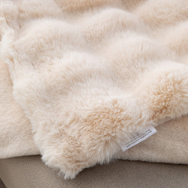 premium shaggy faux fur weighted blanket with ceramic beads 15 lbs ultra soft heavy throw for adults, twin/full size (48"x72")
