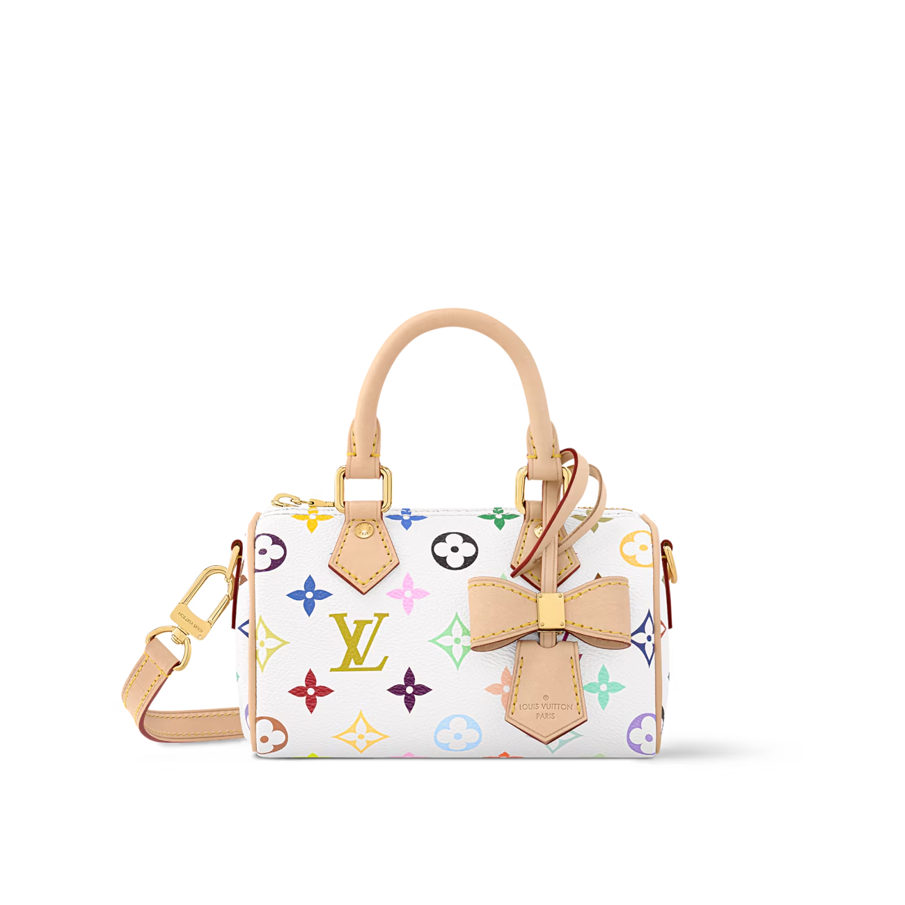 lv/louis vuitton women's mini nano speedy color block shoulder bag m13406