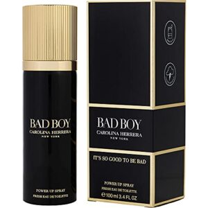 carolina herrera bad boy power up eau de toilette body spray for men 3.4 ounce