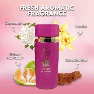 sarah candy vanilla, fruity, citrus, floral eau de parfum long lasting fragrance for women, 3.40 ounce / 100 ml impression of yara candy