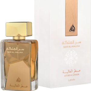 lattafa ser al malika for women eau de parfum spray, 3.4 ounce / 100 ml