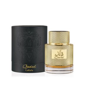 lattafa qaaed spicy, woody, oud, leather eau de parfum long lasting fragrance for men, 3.4 ounce / 100 ml