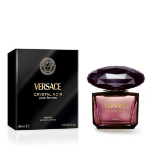 versace bright crystal noir parfum spray for women, 3.0 ounce