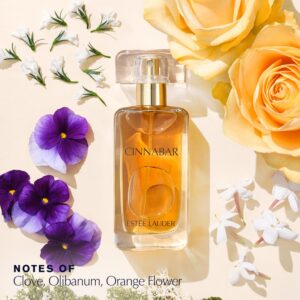 estee lauder cinnabar eau de parfum spray with notes of jasmine, orange flower & clove | perfumes for women, 1.7 fl oz