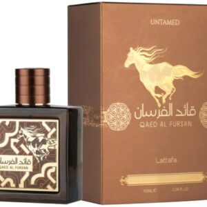 lattafa qaed al fursan oriental, fruity, fresh, amber wood eau de parfum long lasting fragrance for unisex, 3.40 ounce / 100 ml