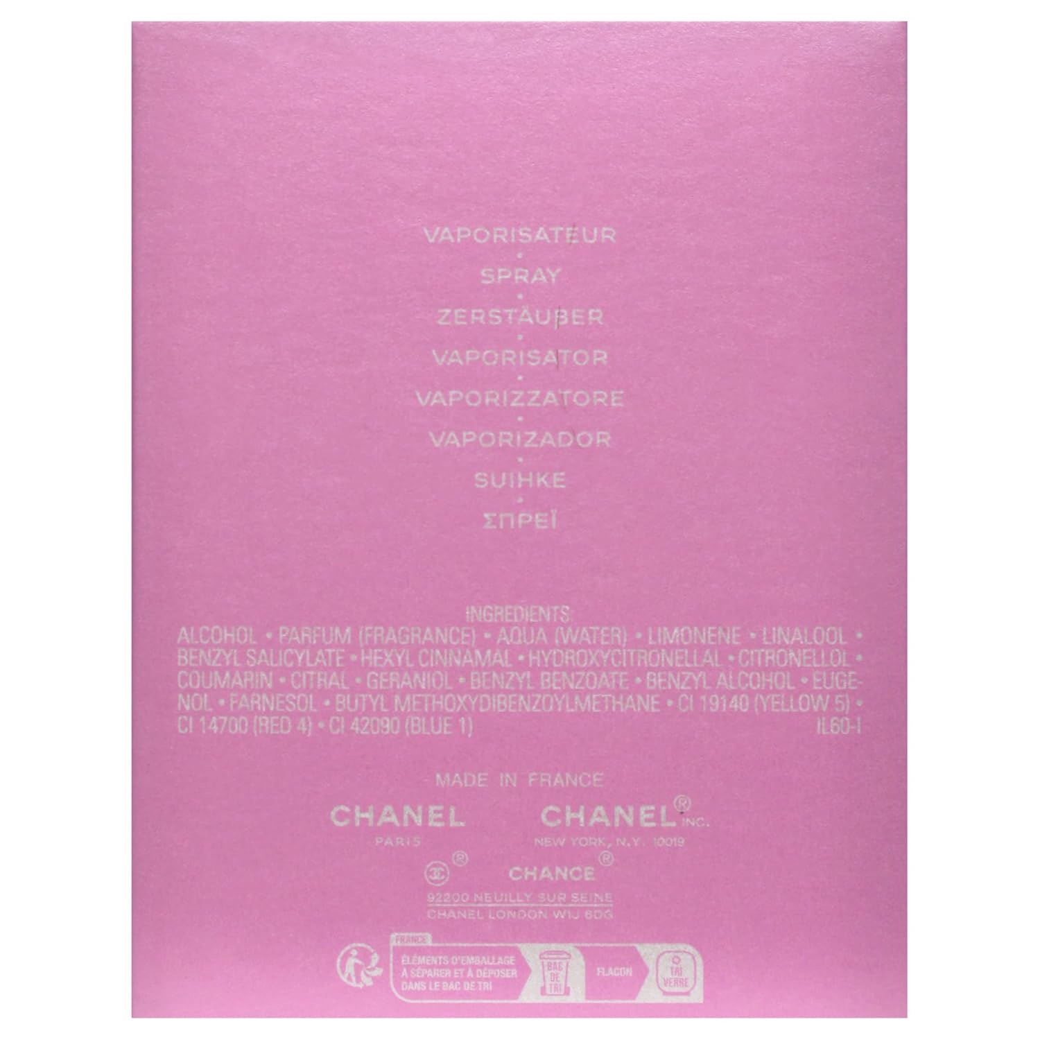 chanel chance for women eau de parfum spray, 1.7 ounce