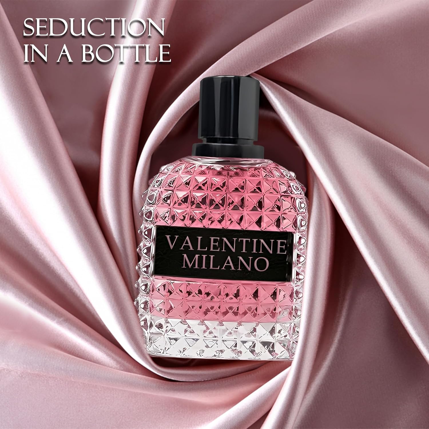 valentine milano eau de parfum spray perfume, fragrance for women daywear, casual daily cologne set with suede pouch 3.4 fl oz bottle beauty gift for birthday, anniversary