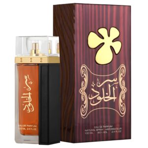 lattafa perfumes ser al khulood gold eau de parfum spray for unisex, 3.4 ounce