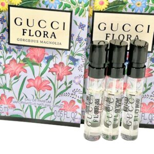 gucci flora gorgeous magnolia sample perfume women edp spray 1.5 ml / 0.05 oz set of 3