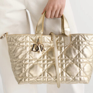dior medium dior toujours & metallic gold tone macrocannage calfskin bag
