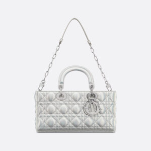 dior medium dior or lady d joy &&silver tone iridescent and metallic cannage lambskin bag