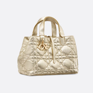dior medium dior toujours & metallic gold tone macrocannage calfskin bag